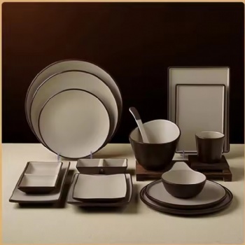 100% Melamine Dinnerware Plastic Tableware Green Dinner Serving Plate Melamine Dish