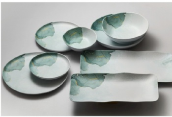 Eco Friendly Non Toxic Biodegradable Reusable Healthy Bamboo Fiber Melamine Dinner Plate Wholesale
