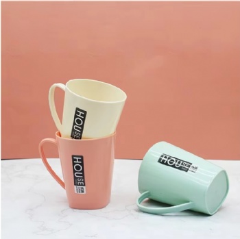 Factory High Quality Thick Reusable Plastic Mug Sublimation Melamine Cup With Handle